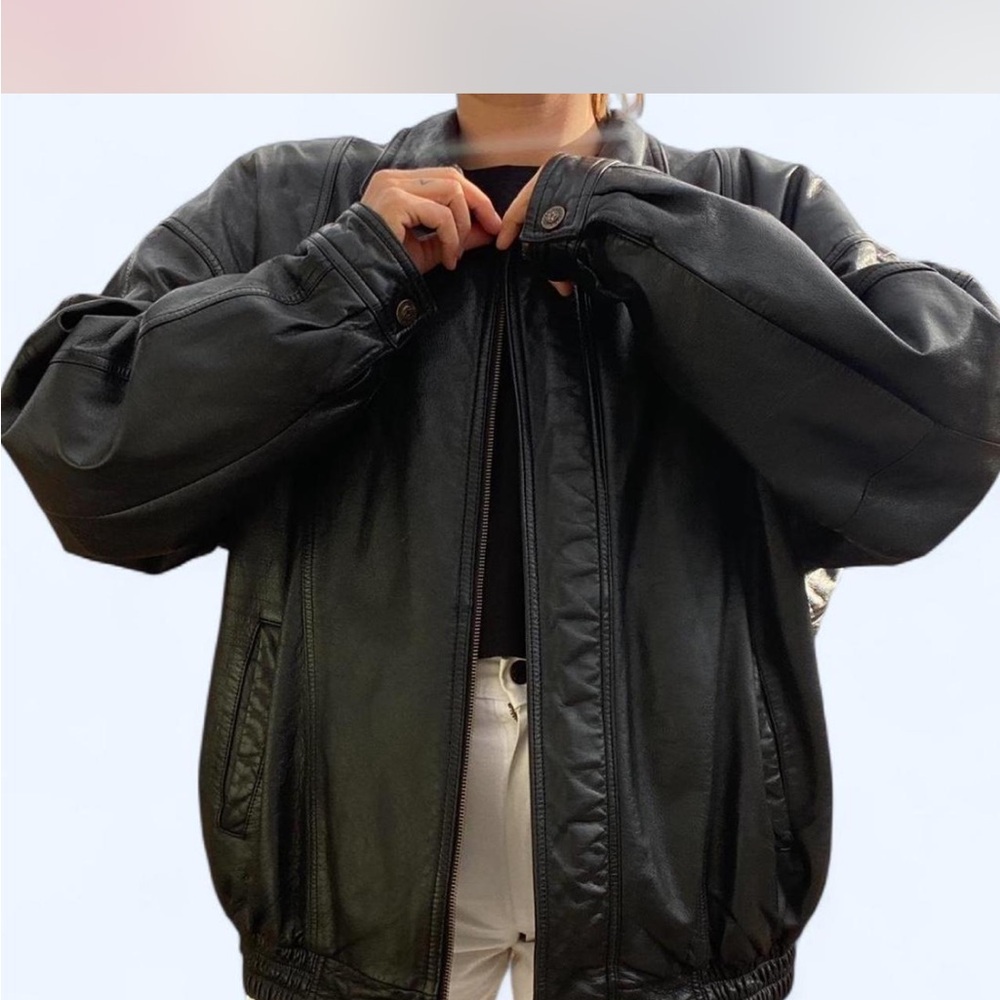Oversized Black Bomber Jacket